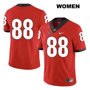 Women's Georgia Bulldogs NCAA #88 Ryland Goede Nike Stitched Red Legend Authentic No Name College Football Jersey VUP4454EA